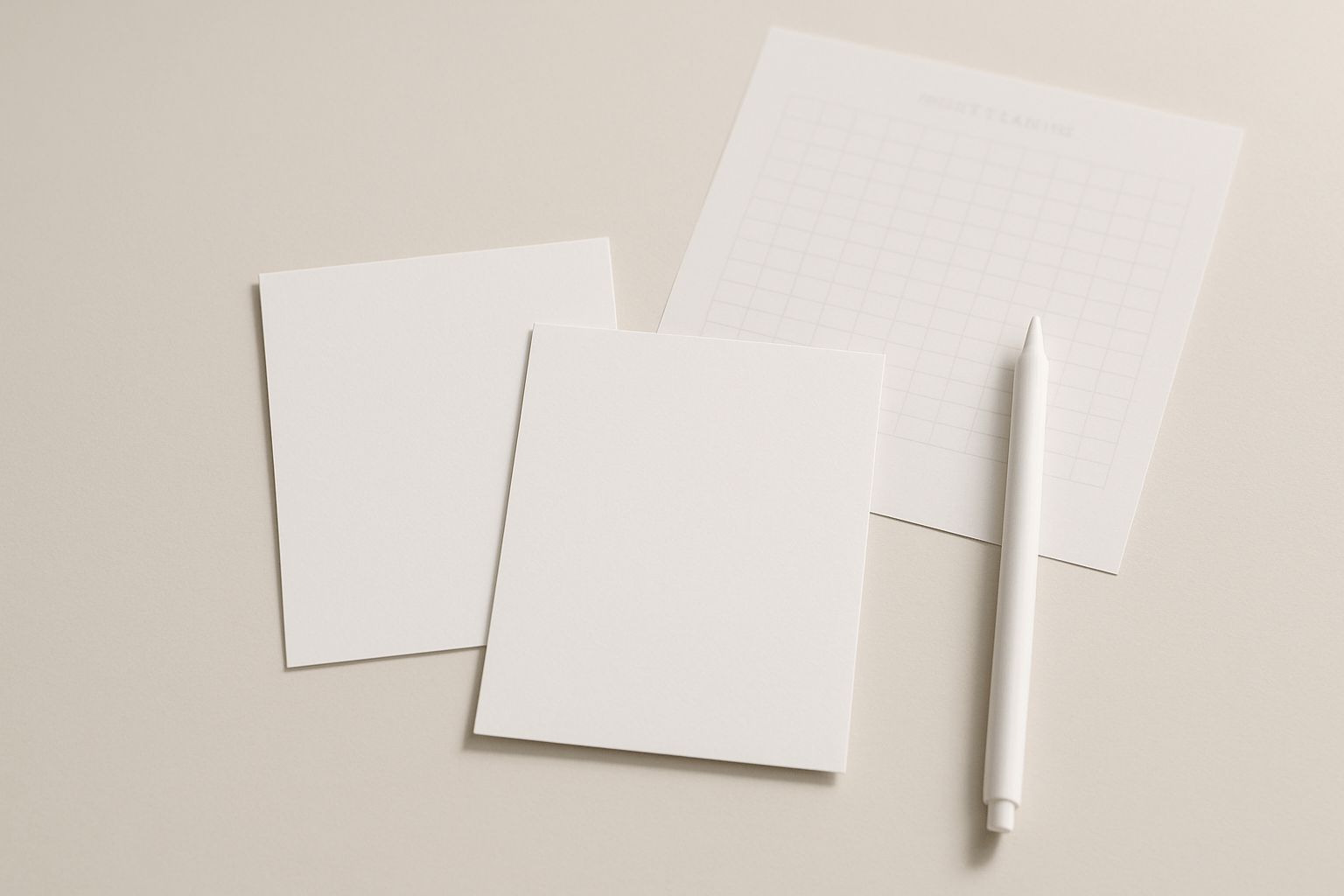 7‑Day Wind‑Down Routine Pack (Printables + Notion Template) - Sleep Anxiety Reset Blank routine cards, pen and a blurred tracker sheet.